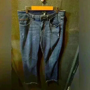 Women’s Halogen Dark Wash Crop Flare Jeans Size 30
